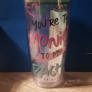 FRIENDS Tumbler with Pink, Blue, and Black Accents